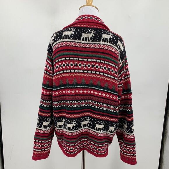 Tiara International Sweater Women L Large Ramie Blend Christmas FullZip Cardigan - Picture 3 of 9